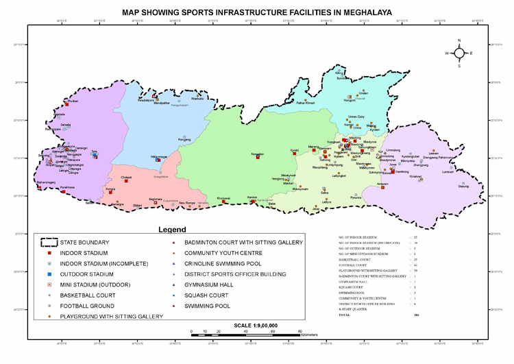 Meghalaya Sports Map